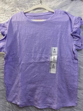 Girls' Short Sleeve Ruffle-Sleeve Tee - Lavender